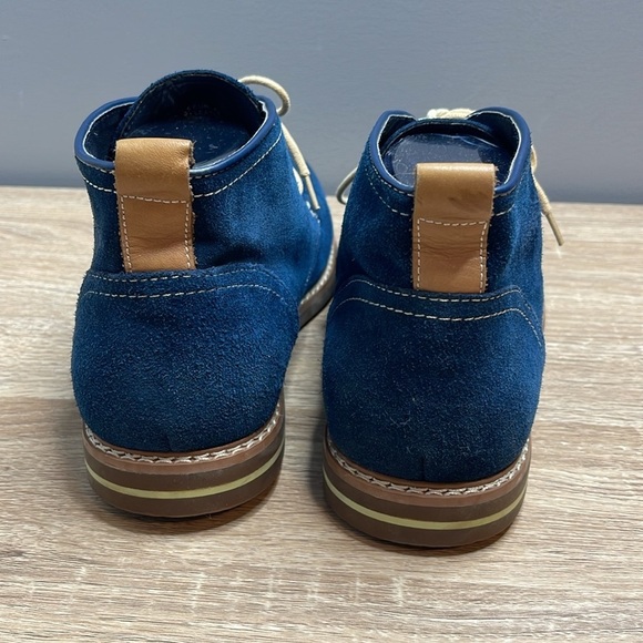 Blass Mens Genuine Suede Chukka Boots Dark Blue Lace Up Rubber Soles Size 9.5 - Picture 7 of 13